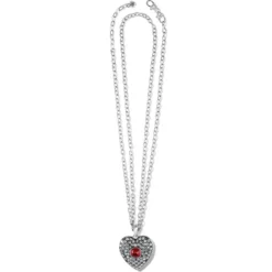 Adela Heart Convertible Necklace -Cheap Gleamy Adorn Store adela heart convertible necklace silver siam 2