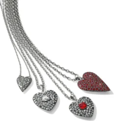 Adela Heart Convertible Necklace -Cheap Gleamy Adorn Store adela heart convertible necklace silver siam 4