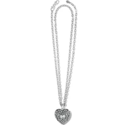 Adela Heart Convertible Necklace -Cheap Gleamy Adorn Store adela heart convertible necklace silver 2