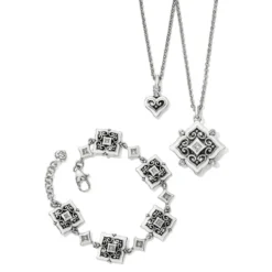 Alcazar Blanc Heart Necklace -Cheap Gleamy Adorn Store alcazar blanc heart necklace silver white 2