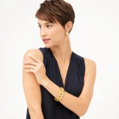 Apollo Post Hoop Earrings -Cheap Gleamy Adorn Store apollo post hoop earrings brushed gold 1