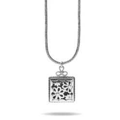 Bali Lacy Daisy Square Pendant Necklace