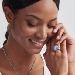 Blue Moon Ring -Cheap Gleamy Adorn Store blue moon ring silver blue 3