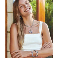 Colormix Butterfly Bar Bracelet -Cheap Gleamy Adorn Store colormix butterfly bar bracelet silver multi 2