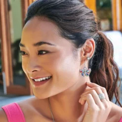 Colormix Butterfly French Wire Earrings -Cheap Gleamy Adorn Store colormix butterfly french wire earrings silver multi 2