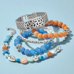 Contempo Chroma Blue Agate Stretch Bracelet -Cheap Gleamy Adorn Store contempo chroma blue agate stretch bracelet silver blue 2 6b81a6d8 c240 4913 8a55 b6b3f80ab83e