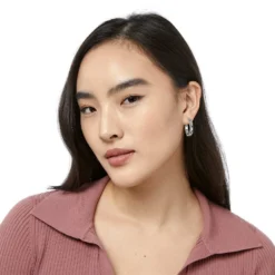 Contempo Small Hoop Earrings -Cheap Gleamy Adorn Store contempo small hoop earrings silver 3