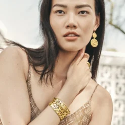 Contempo Wide Cuff Bracelet -Cheap Gleamy Adorn Store contempo wide cuff bracelet gold 4