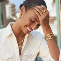 Contempo Wide Cuff Bracelet -Cheap Gleamy Adorn Store contempo wide cuff bracelet gold 6