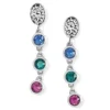 Elora Gems Dots Post Drop Earrings -Cheap Gleamy Adorn Store elora gems dots post drop earrings silver multi 0