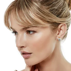 Entrata Round Post Earrings 8 Entrata Round Post Earrings -Cheap Gleamy Adorn Store entrata round post earrings silver gold 2