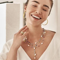 Eye Candy Pearl Long Necklace 13 Eye Candy Pearl Long Necklace -Cheap Gleamy Adorn Store eye candy pearl long necklace silver pearl 5