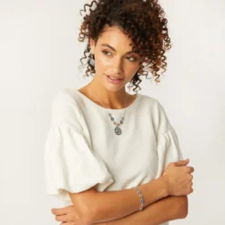 Halo Eclipse Necklace -Cheap Gleamy Adorn Store halo eclipse necklace silver blue 3 8af3390c 7a3a 42e2 9f25 cf1bac5dadf0