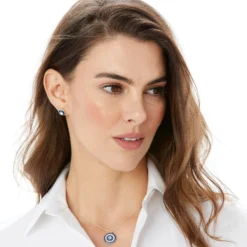 Halo Eclipse Post Earrings -Cheap Gleamy Adorn Store halo eclipse post earrings silver blue 2 33656a33 792c 45c8 8aa5 f47641991428