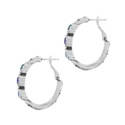 Halo Trio Hoop Earrings -Cheap Gleamy Adorn Store halo trio hoop earrings silver tanzanite 1 48a89457 79b1 4099 b246 6c4aea6f0fc9