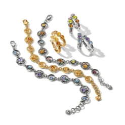 Halo Trio Hoop Earrings -Cheap Gleamy Adorn Store halo trio hoop earrings silver tanzanite 2 19c6c9e2 ef80 4b45 a491 88916ce7a30e