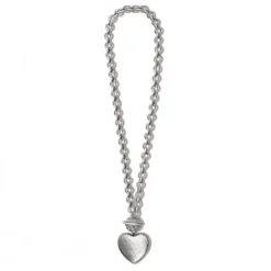 Inner Circle Heart Toggle Necklace -Cheap Gleamy Adorn Store inner circle heart toggle necklace silver 1