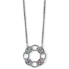 Interlok Chain Stone Ring Necklace -Cheap Gleamy Adorn Store interlok chain stone ring necklace silver multi 0