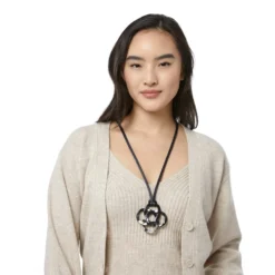 Interlok Horn Necklace -Cheap Gleamy Adorn Store interlok horn necklace black 3