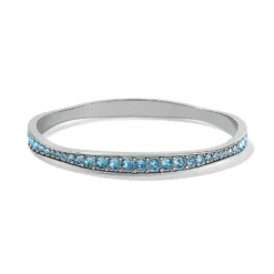 Light Hearted Crystal Bangle -Cheap Gleamy Adorn Store light hearted crystal bangle silver aqua 0
