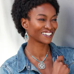 Mosaic Paseo Teardrop French Wire Earrings 8 Mosaic Paseo Teardrop French Wire Earrings -Cheap Gleamy Adorn Store mosaic paseo teardrop french wire earrings silver turquoise 3