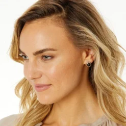 Neptune's Rings Black Agate Button Earrings -Cheap Gleamy Adorn Store neptune s rings black agate button earrings black 2 0a79f198 09d6 4081 aa52 e9dce565b053