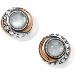 Neptune's Rings Crystal Button Earrings