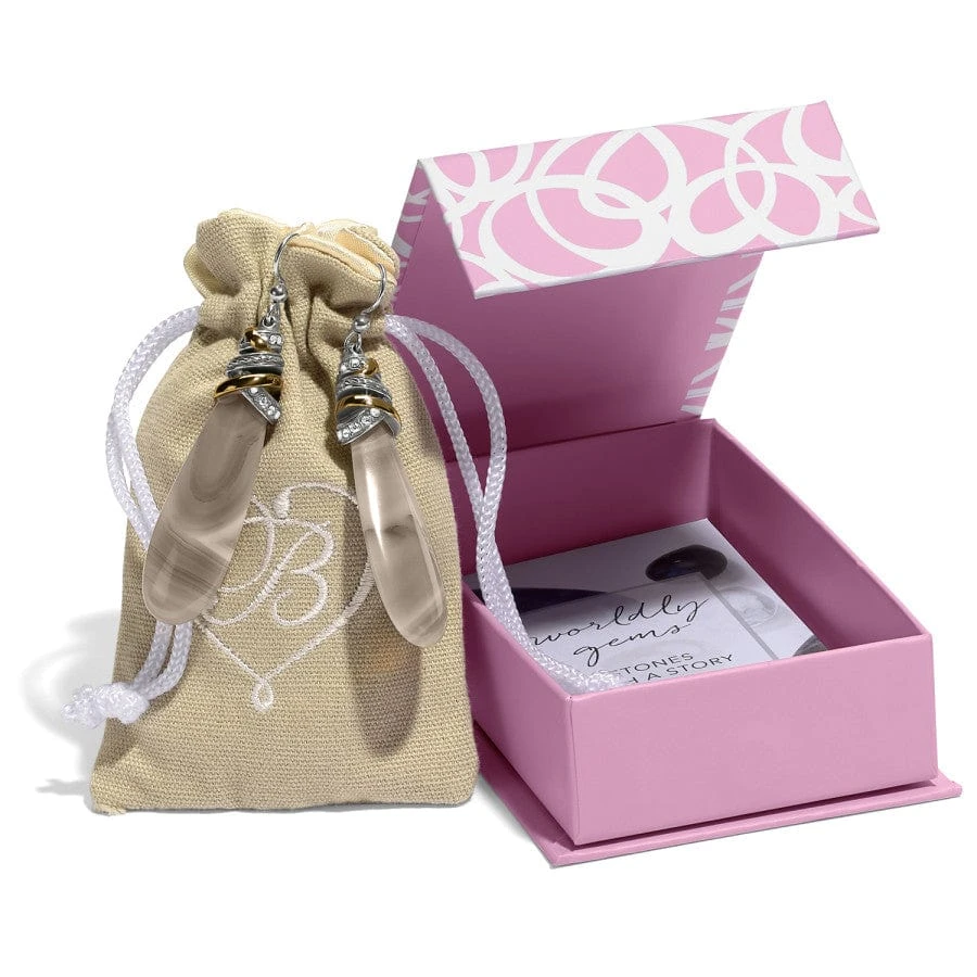 Neptune's Rings Pyramid Banded Agate French Wire Earrings 4 Neptune's Rings Pyramid Banded Agate French Wire Earrings - Image 2