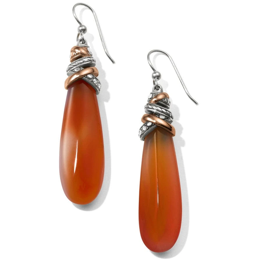 Neptune's Rings Pyramid Carnelian French Wire Earrings 3 Neptune's Rings Pyramid Carnelian French Wire Earrings