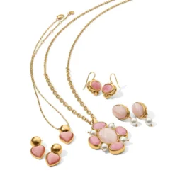 Pink Moon Pendant Long Necklace -Cheap Gleamy Adorn Store pink moon pendant long necklace gold pink 3