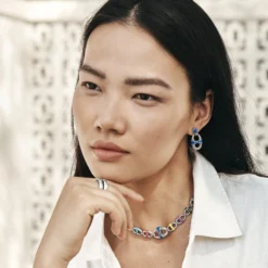 Portofino Link Drop Post Earrings 12 Portofino Link Drop Post Earrings -Cheap Gleamy Adorn Store portofino link drop post earrings silver blue 2