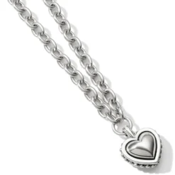 Pretty Tough Bold Heart Necklace -Cheap Gleamy Adorn Store pretty tough bold heart necklace silver 2