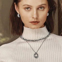 Pretty Tough Groove Necklace -Cheap Gleamy Adorn Store pretty tough groove necklace silver 2