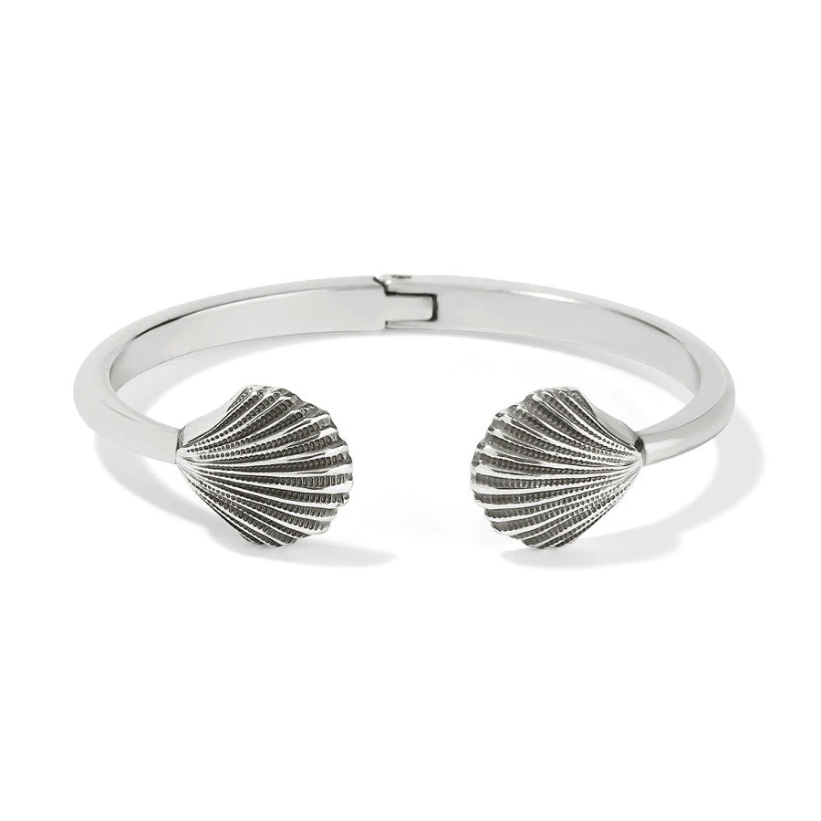 Silver Shells Hinged Bangle 3 Silver Shells Hinged Bangle