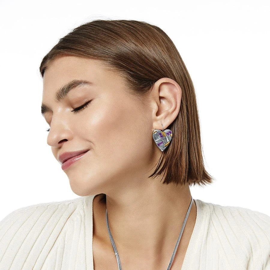 Tapestry Royal Heart French Wire Earrings 5 Tapestry Royal Heart French Wire Earrings - Image 3