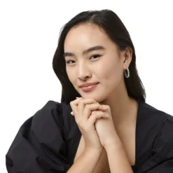 Twinkle Granulation Medium Hoops -Cheap Gleamy Adorn Store twinkle granulation medium hoops silver 2