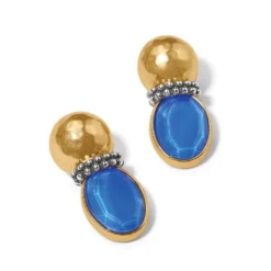 Venus Post Drop Earrings -Cheap Gleamy Adorn Store venus post drop earrings gold blue 1